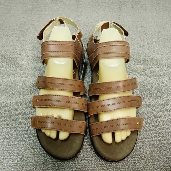 Propét Shoes - Propet Women's Aurora Leather Slide Adjustable Sandals Brown Size 12 Wide